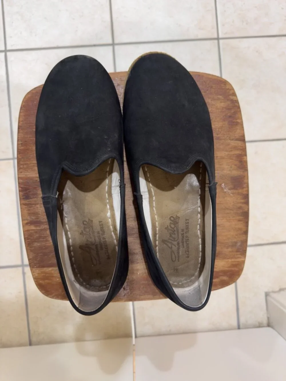Men's Black Nubuck Turkish Slip Ons